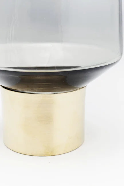 Vaso Decorativo Noble Ring Grigio in Vetro 40 cm
