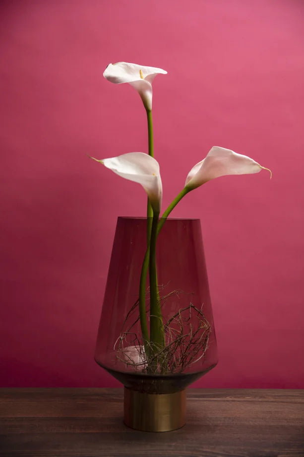 Vaso Decorativo Noble Marrone In Vetro 40 cm