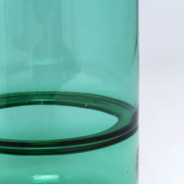 Vaso Decorativo Positano Belly Verde in Vetro con Bordo Oro