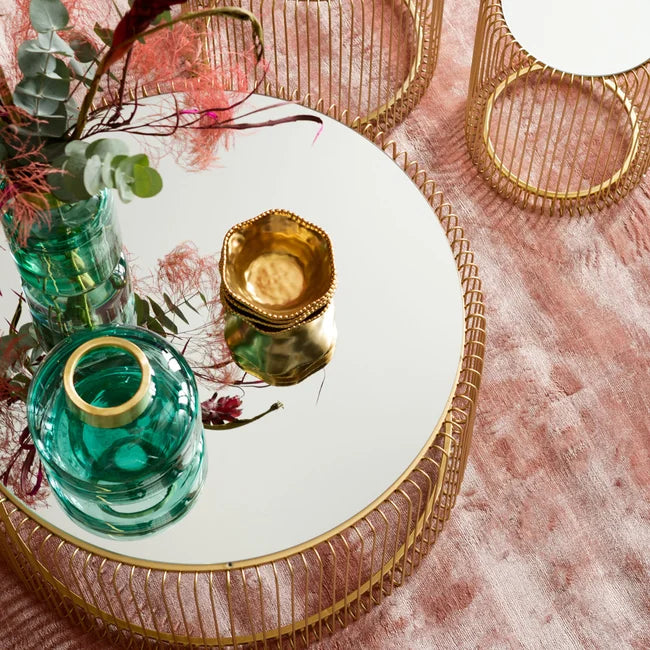 Vaso Decorativo Positano Belly Verde in Vetro con Bordo Oro