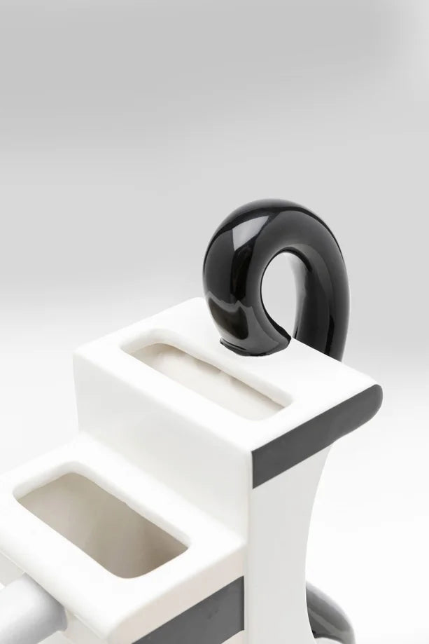 Vaso Decorativo Perfect Match Bicolore Bianco e Nero Linee Scultoree 35cm